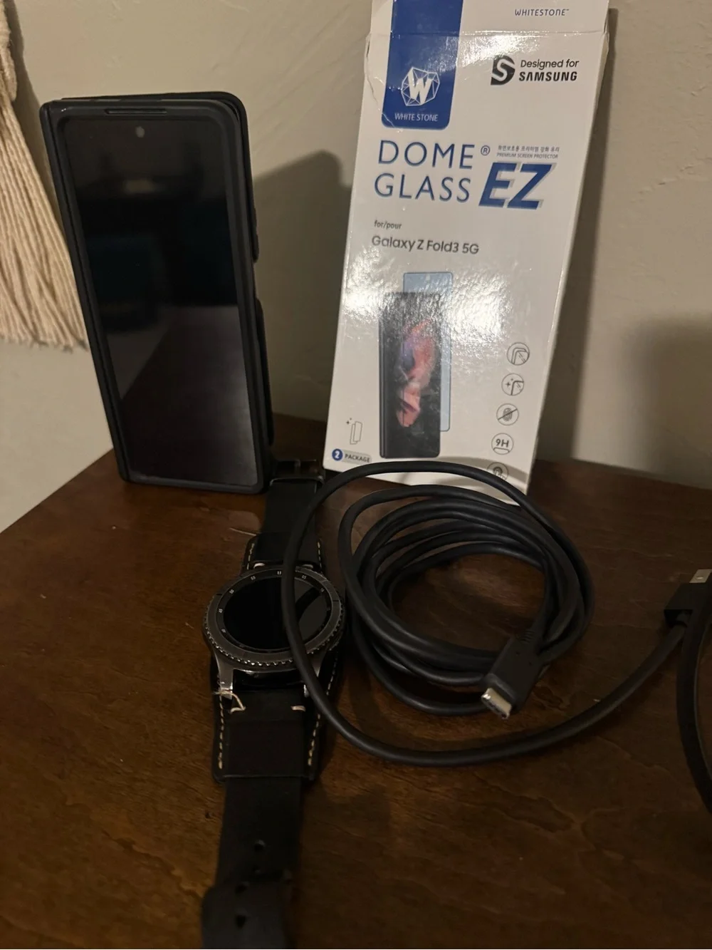 Black Samsung Galaxy Z Fold2 5G & Galaxy Frontier Watch Bundle